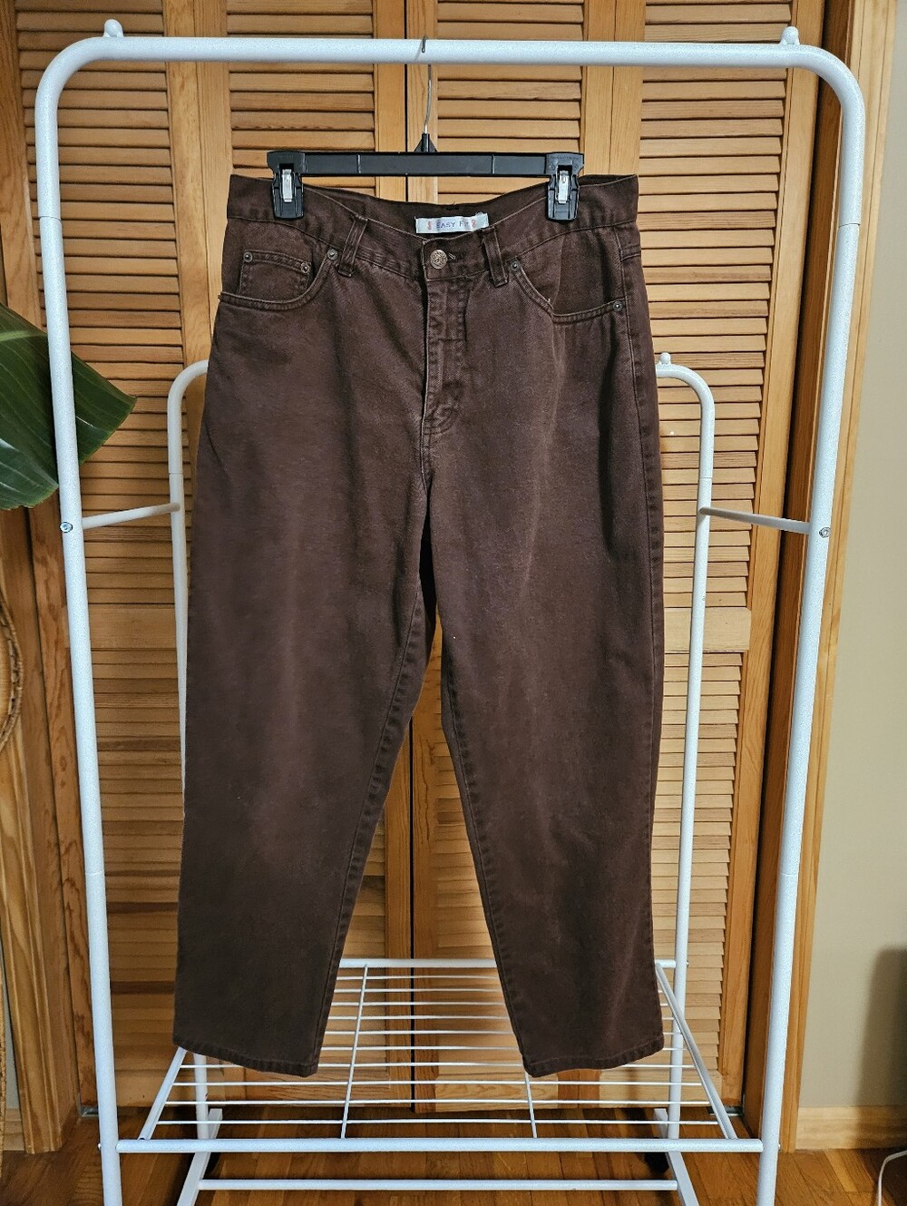 Vintage 90s Chocolate Brown Espresso Fall Granola Girl Straight Leg Mom Jean